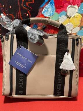 Adrienne Vittadini The Montauk Collection Tote with AV Charm, Beige